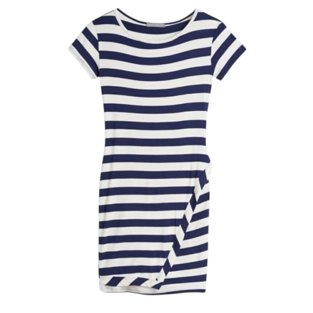 Loveappella Blue & White Striped Zola Woman's Knit Dress Small